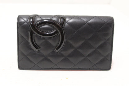 Chanel Black Quilted Calfskin Leather Cambon Wallet