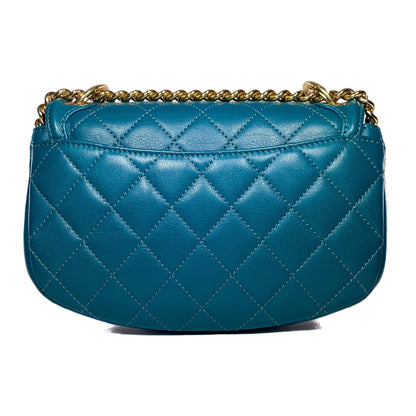Chanel Teal Curved Shoulder Bag
