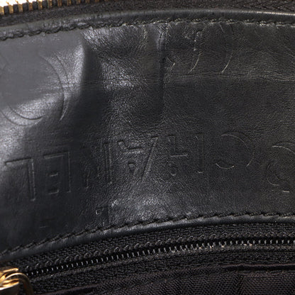 Chanel Around 2002 Made Chocobar Logo Embossed Chain Shoulder Bag Black