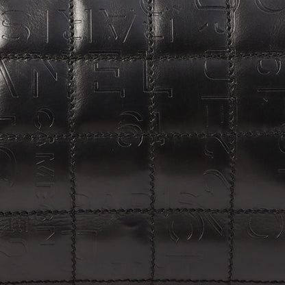 Chanel Around 2002 Made Chocobar Logo Embossed Chain Shoulder Bag Black