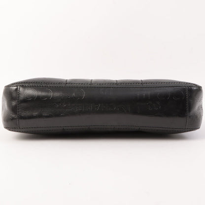 Chanel Around 2002 Made Chocobar Logo Embossed Chain Shoulder Bag Black