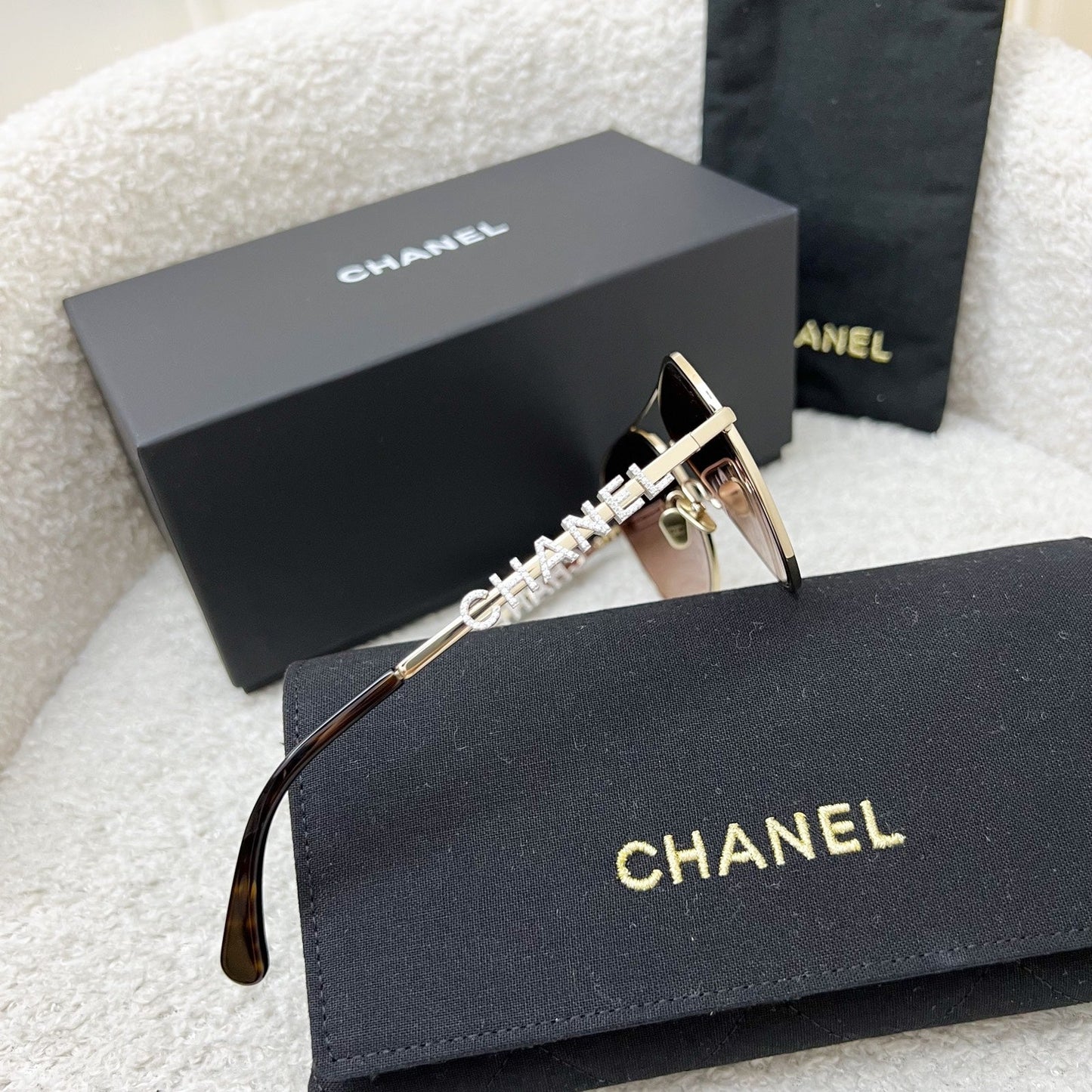 Chanel CHANEL Logo Aviator Sunglasses