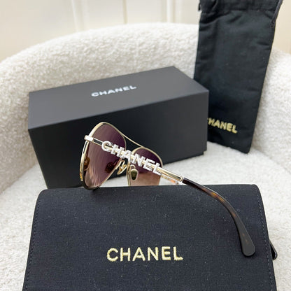 Chanel CHANEL Logo Aviator Sunglasses