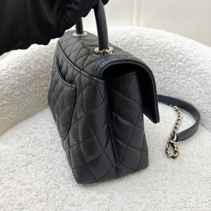 Chanel Small 24cm Coco Handle Flap in Black Caviar and LGHW (Model: A92990)
