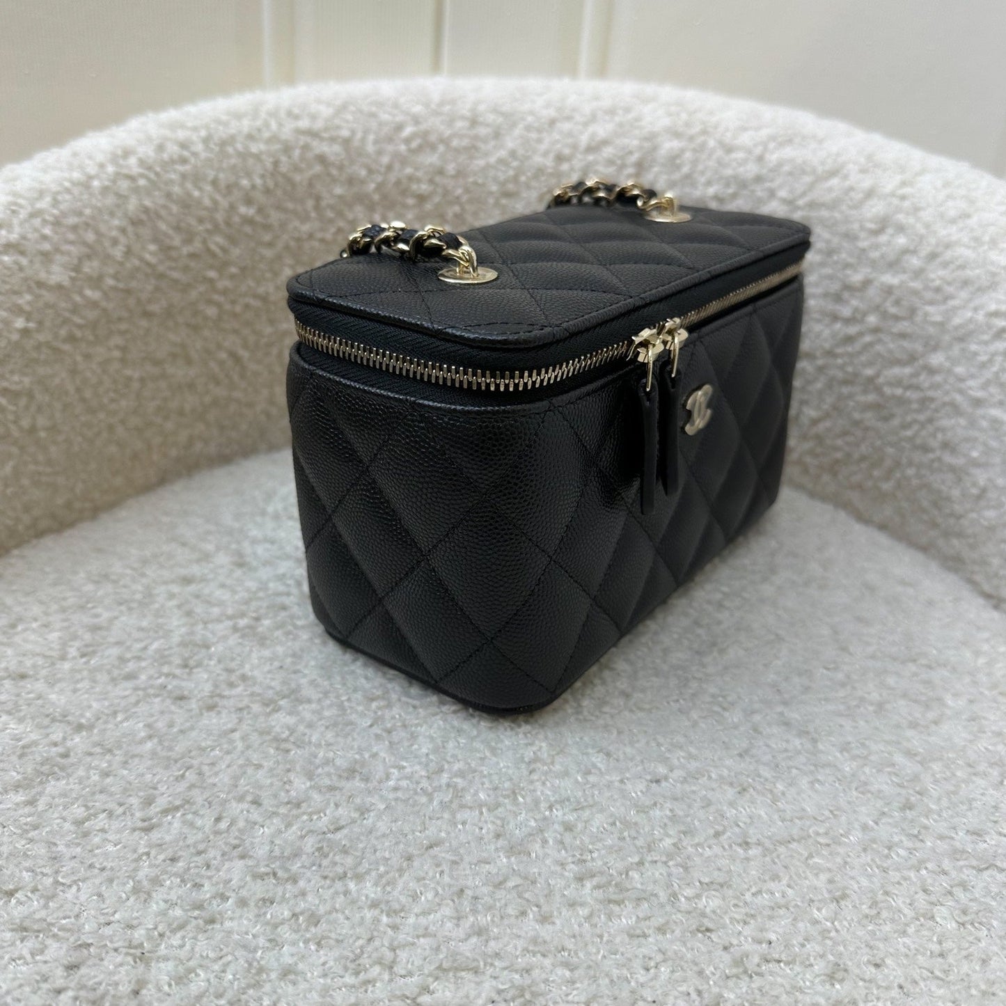 Chanel Classic Small Vanity in Black Caviar and LGHW (AP1341)