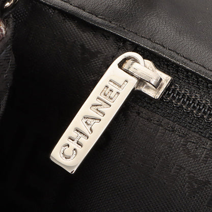 Chanel Around 2005 Made Tweed Cc Mark Plate Chain Shoulder Bag Black/Multi
