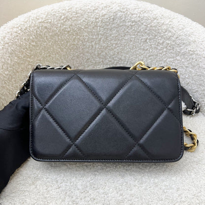 Chanel 19 Wallet on Chain WOC in Black Lambskin and 3-Tone HW (Model: AP0957)