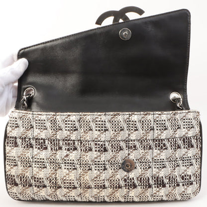 Chanel Around 2005 Made Tweed Cc Mark Plate Chain Shoulder Bag Black/Multi
