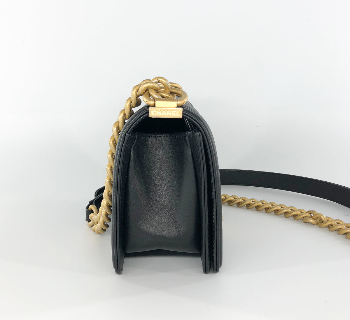 Small Boy Bag Black Lambskin Ruthenium hardware