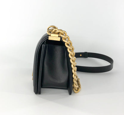 Small Boy Bag Black Lambskin Ruthenium hardware