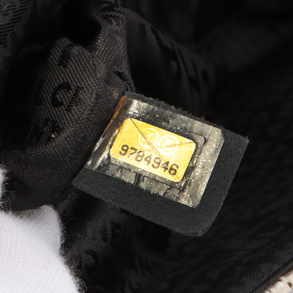 Chanel Around 2005 Made Tweed Cc Mark Plate Chain Shoulder Bag Black/Multi