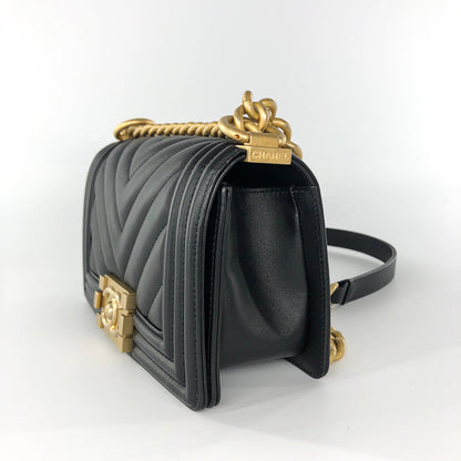 Small Boy Bag Black Lambskin Ruthenium hardware