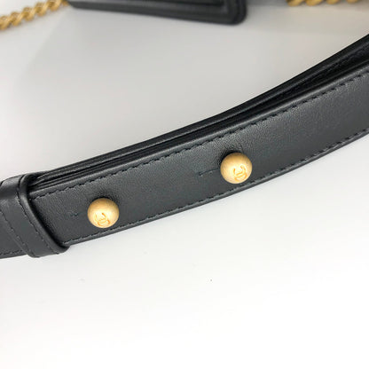 Small Boy Bag Black Lambskin Ruthenium hardware