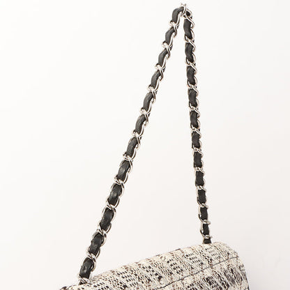 Chanel Around 2005 Made Tweed Cc Mark Plate Chain Shoulder Bag Black/Multi