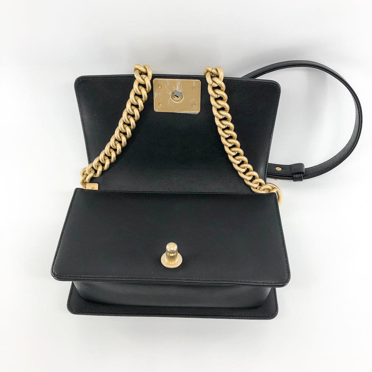 Small Boy Bag Black Lambskin Ruthenium hardware