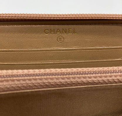 Chanel Rose Gold Patent Leather Le Boy Wallet