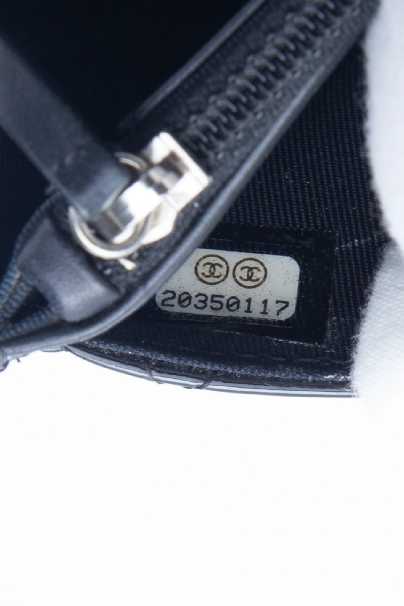 CHANEL Black Patent Leather Quilted Wallet On Chain WOC