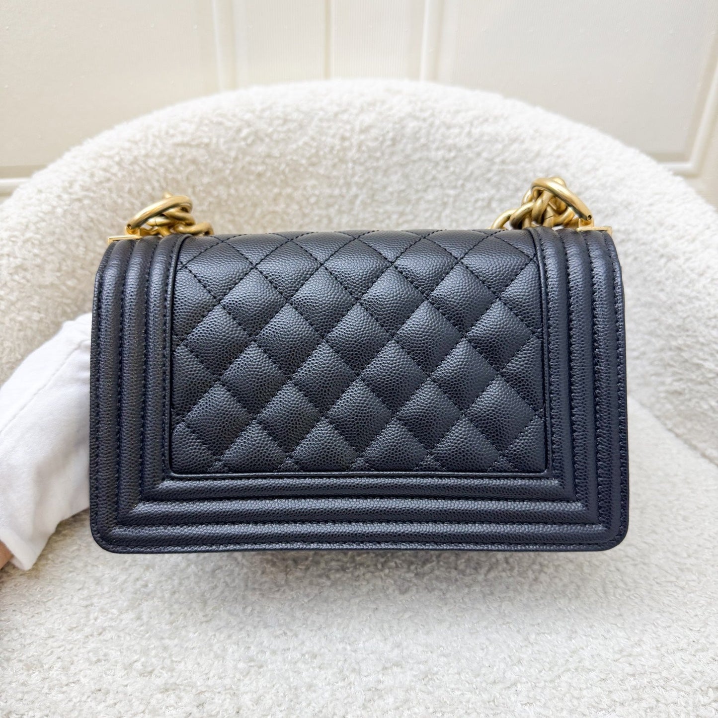 Chanel Small 20cm Boy Flap in Black Caviar and AGHW (Model: A67085)