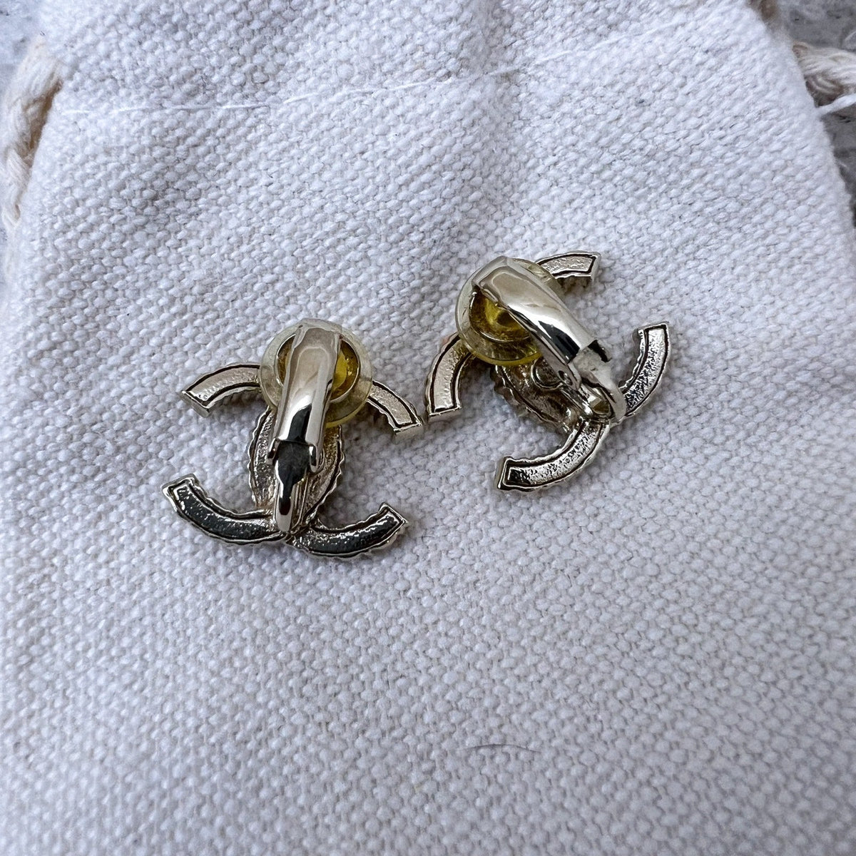 Chanel 19S Clip-on CC Earrings with Rainbow Crystals and LGHW