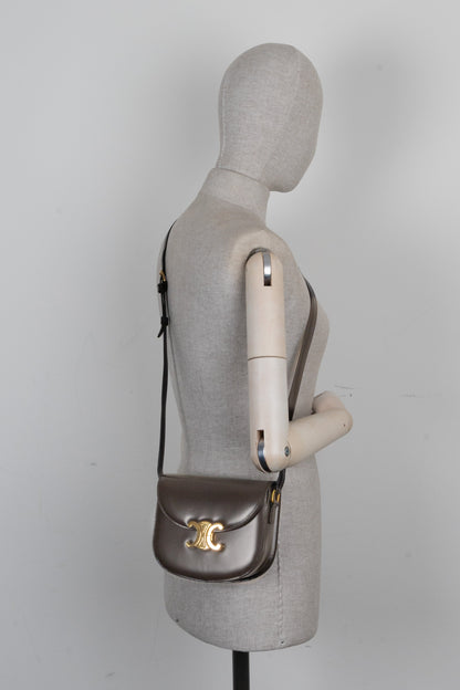 CELINE Clea Triomphe Crossbody Bag Brown