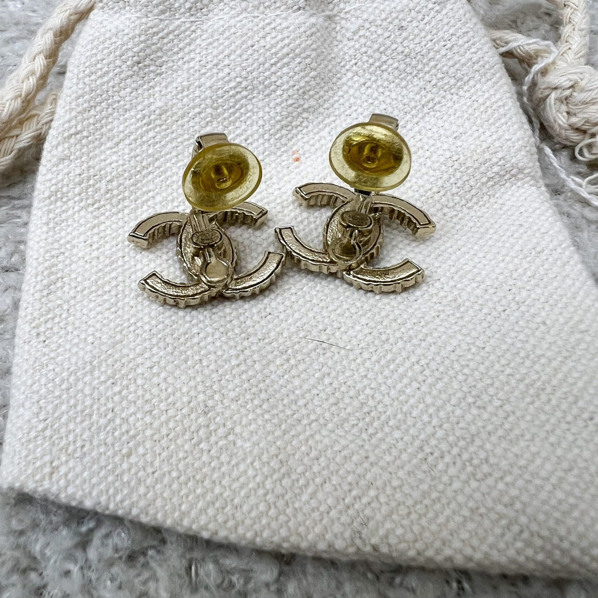 Chanel 19S Clip-on CC Earrings with Rainbow Crystals and LGHW