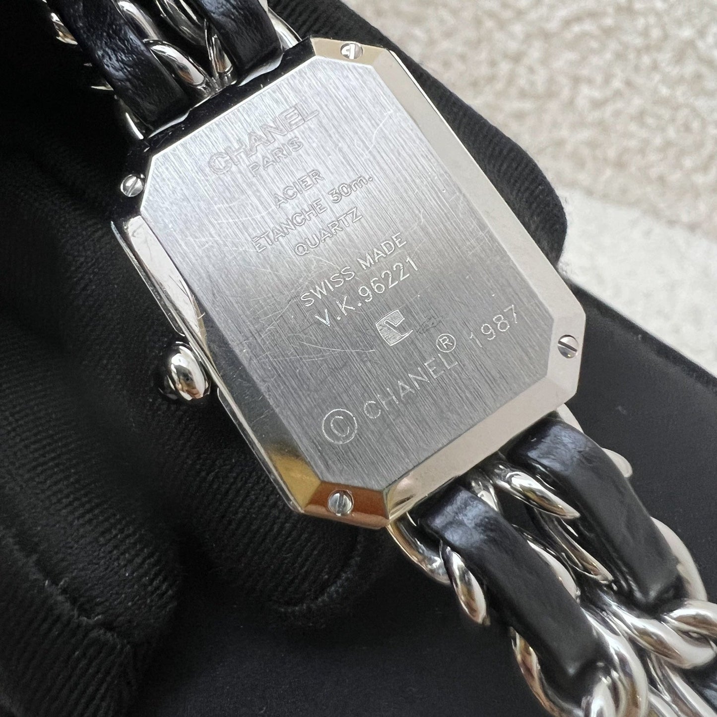 [Serviced for $965 in Jan 2026] Chanel Premiere Watch in Silver Tone Steel Hardware and Black Leather Size L