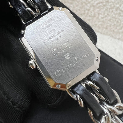 [Serviced for $965 in Jan 2026] Chanel Premiere Watch in Silver Tone Steel Hardware and Black Leather Size L