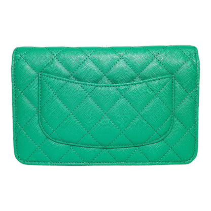 Chanel Green Caviar Wallet on Chain