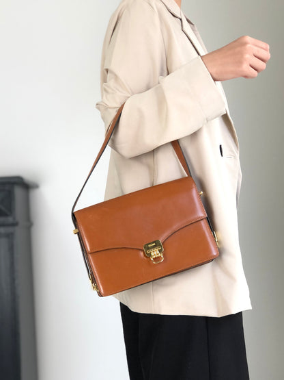 CELINE Horse Bit Shoulder bag Brown Vintage zjkkfe