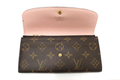 Louis Vuitton Classic Monogram Emilie Wallet Rose Pink