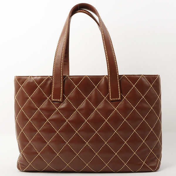 Chanel 2003 Made Wild Stitch Coco Mark Plate Big Tota Bag Brown