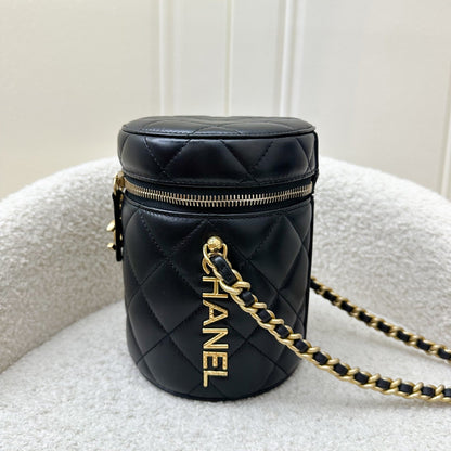 Chanel 21K Small Vanity in Black Lambskin AGHW