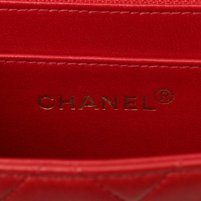 Chanel Around 1991 Made Double Turn-Lock Logo Charm 2Way Bag Red
