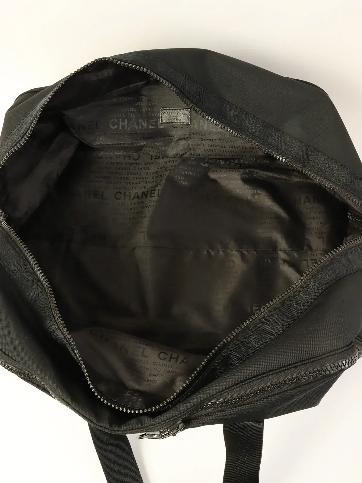 Chanel Around  Made Sport Line Nylon Logo Boston Bag Black