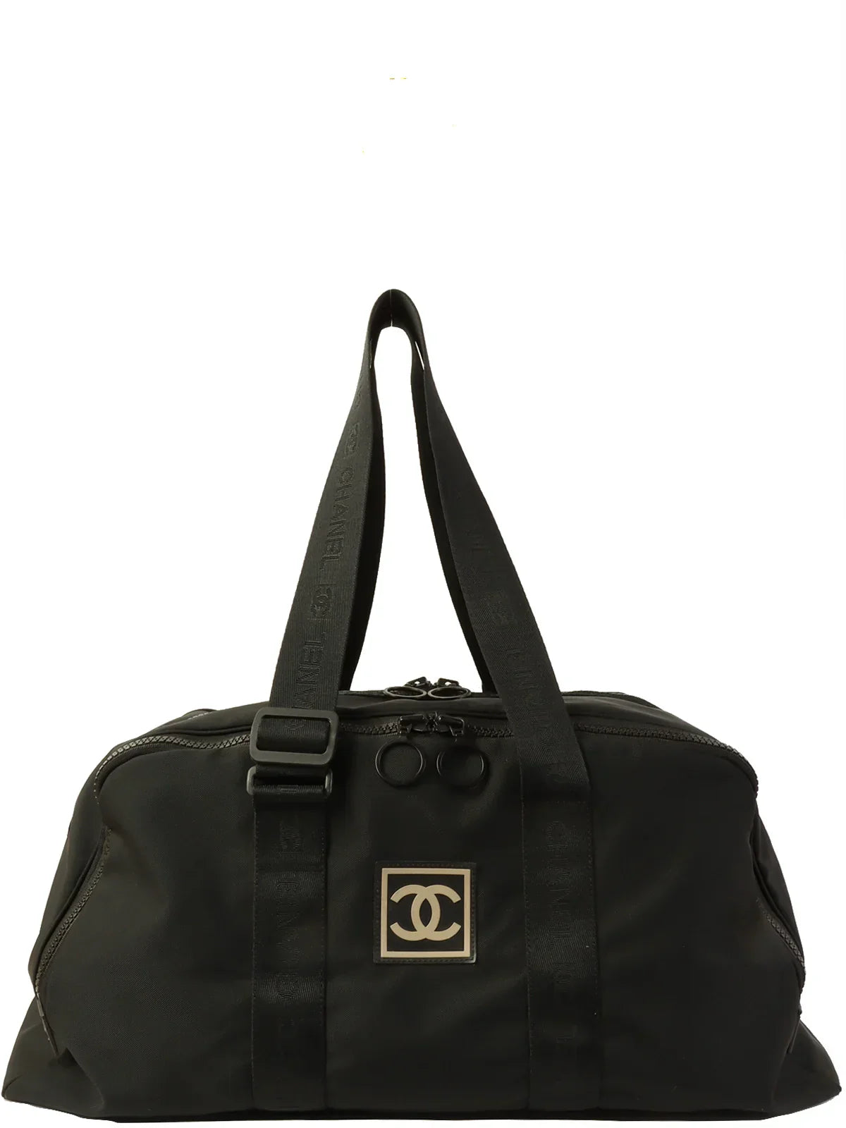Chanel Around  Made Sport Line Nylon Logo Boston Bag Black