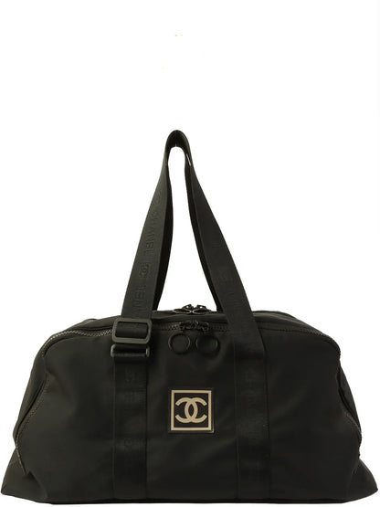 Chanel Around  Made Sport Line Nylon Logo Boston Bag Black
