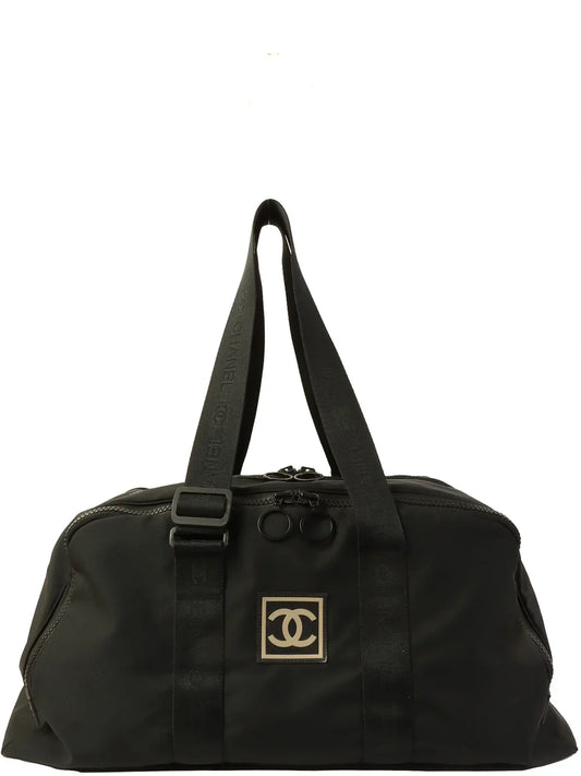 Chanel Around  Made Sport Line Nylon Logo Boston Bag Black