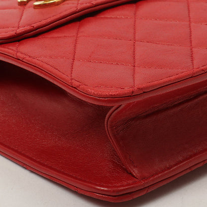 Chanel Around 1991 Made Double Turn-Lock Logo Charm 2Way Bag Red