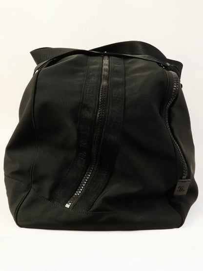 Chanel Around  Made Sport Line Nylon Logo Boston Bag Black