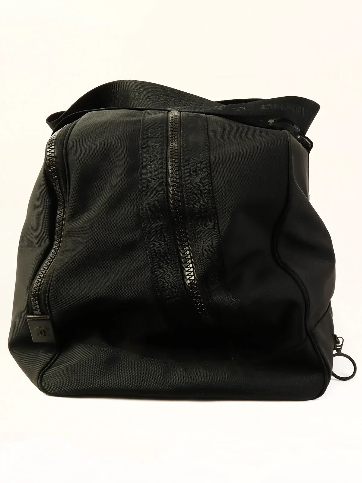 Chanel Around  Made Sport Line Nylon Logo Boston Bag Black