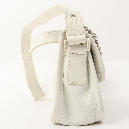 Chanel Around 2003 Made Chain Design Flap 2.55 Button Shoulder Bag White