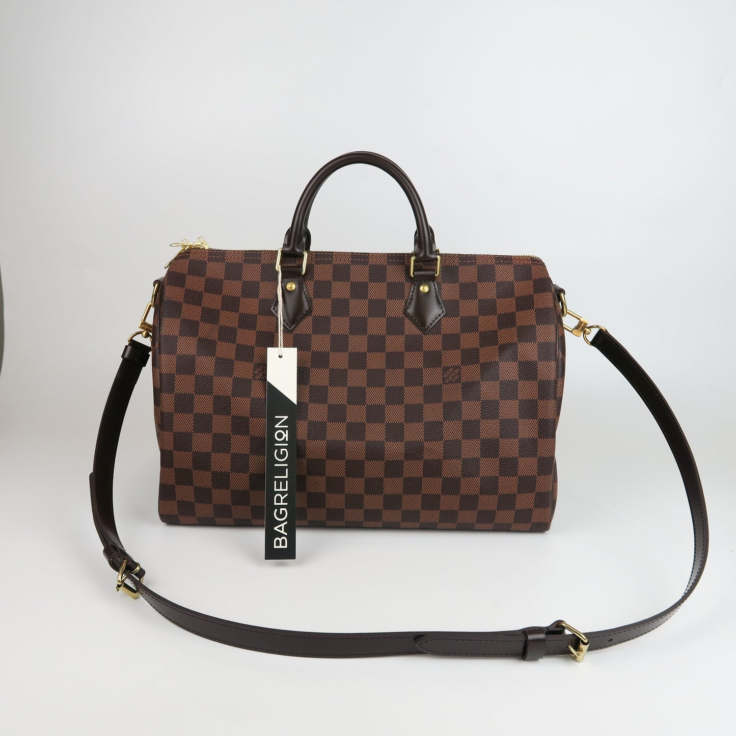 Louis-Vuitton Speedy 35 Bandouliere Damier Ebene Leather