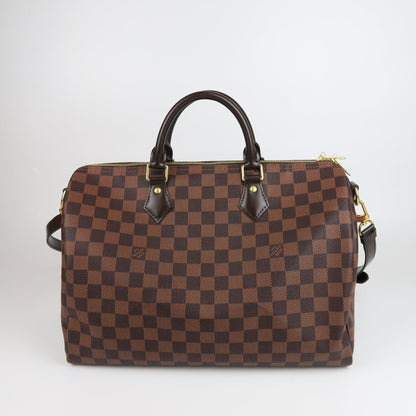 Louis-Vuitton Speedy 35 Bandouliere Damier Ebene Leather