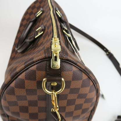 Louis-Vuitton Speedy 35 Bandouliere Damier Ebene Leather
