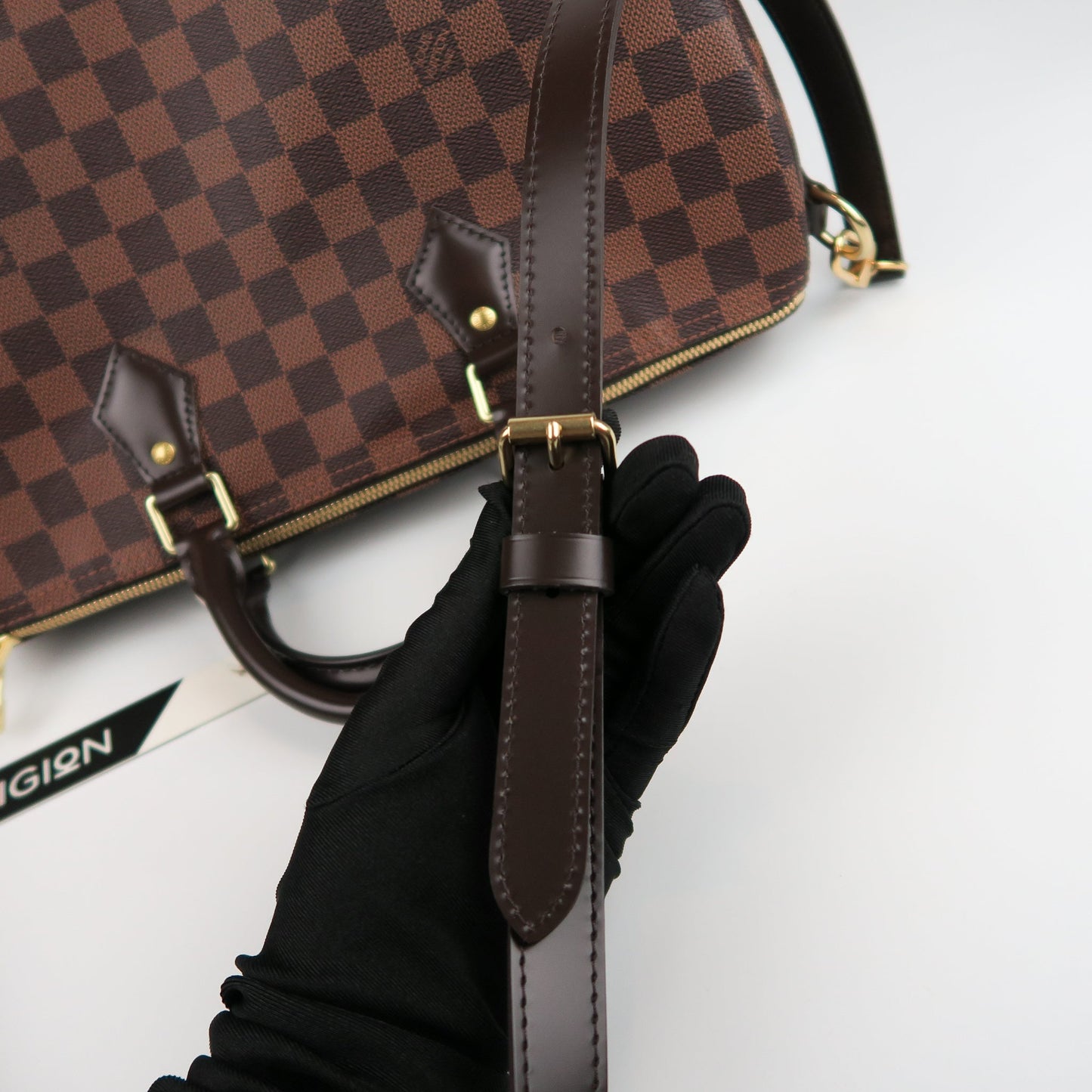 Louis-Vuitton Speedy 35 Bandouliere Damier Ebene Leather