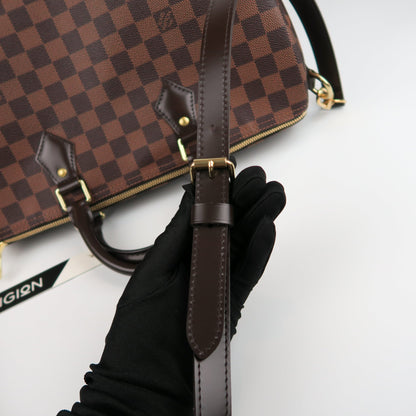 Louis-Vuitton Speedy 35 Bandouliere Damier Ebene Leather