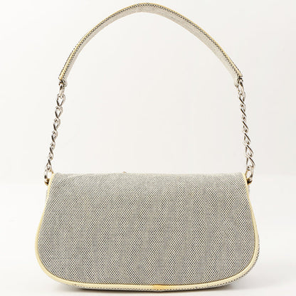 Chanel Around 2006 Made Camellia Design Chain Handbag Yellow/Black
