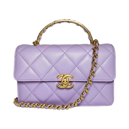 Chanel Light Purple Mini Top Handle Flap Bag