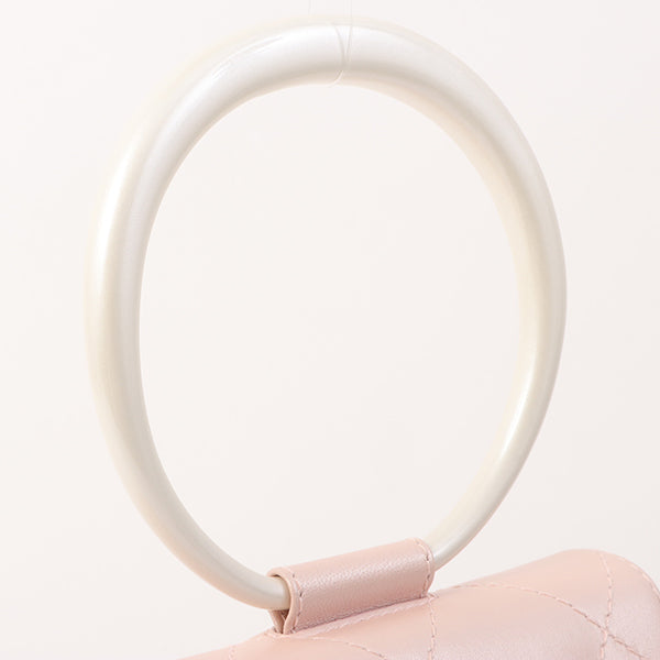 Chanel Around 2000 Made Turn-Lock Mini Top Handle Bag Pearl Pink