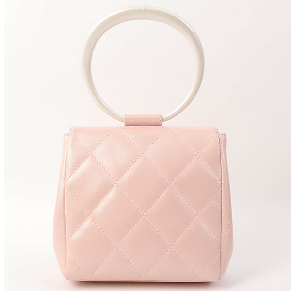 Chanel Around 2000 Made Turn-Lock Mini Top Handle Bag Pearl Pink